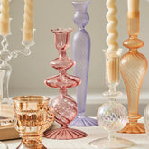 Französischer Vintage Kerzenhalter aus Glas